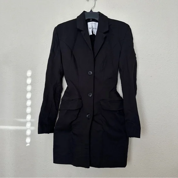 House of cb Amia Black Blazer Mini dress black size S‎ NWOT